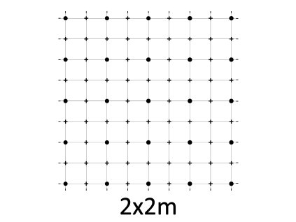 Montážna sada pre zelenú stenu - nerez, rozmer 2x2m. Set obsahuje: EB1-GW02 (25ks), EB2-LA3 (45m), PVC-LA3 (36ks), EB1-NX3 (56ks)