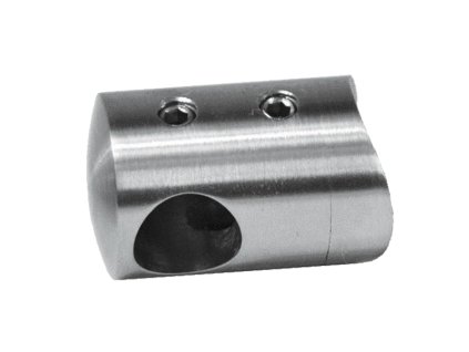 Držiak tyče ø 12mm (koncový-ľavý) na trubku ø 42.4mm (30x22mm), brúsená nerez K320 /AISI304