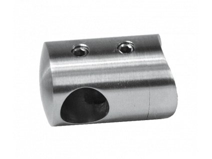 Držiak tyče ø 14mm (koncový-ľavý) na trubku ø 42.4mm (30x22mm), brúsená nerez K320 /AISI304