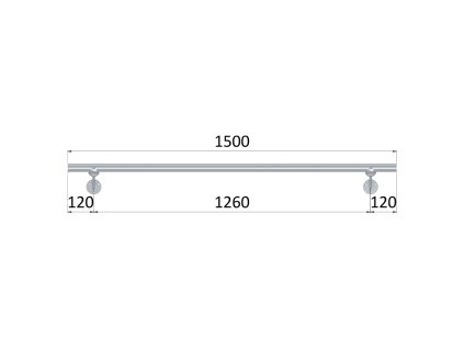 Led madlo 1500mm /brúsená nerez K320 /AISI304 (set: 2ks úchyt, madlo ø 42.4mm s ukončením a hlinikový profil na led pás), bez LED pásu