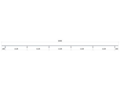 Led madlo 6000mm /brúsená nerez K320 /AISI304 (set: 6ks úchyt, madlo ø 42.4mm s ukončením a hlinikový profil na led pás), bez LED pásu