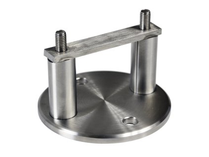 Úchyt na bočné kotvenie stĺpu ø 42.4mm, (kotviaca platňa ø 100 /6mm), brúsená nerez K320 /AISI304