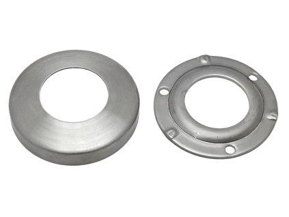 Kotviaca platňa s krytkou (set) na trubku ø 42.4mm (ø 85mm), brúsená nerez K320 /AISI304