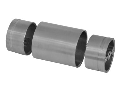 Prechod priamy s medzikusmi (ø 42mm) na drevené madlo, brúsená nerez K320 /AISI304