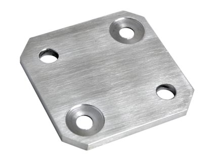 Platňa na bočné kotvenie stĺpu (80x80x6 mm) brúsená nerez K320 /AISI304