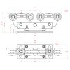 Samonosný systém 80x80x5mm posuvnej brány do 400kg/7m otvor (W39/80Fe 6m čierný profil, 2x W3910F.80, 1x W36/80, 1x W37M, 1x w32/80)