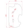 Štít 270x165x2mm s otvormi, rozteč 90mm, otvor pre kľučku ø 21mm, zdobený, ľavý, pre zámok ZM90/80