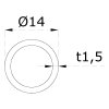 Trubka ø 14x1,5mm, cena za 1ks(3m), leštená nerez /AISI304