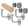 Madlo drevené (2500mm), materiál: buk, brúsený povrch s náterom BORI (bezfarebný), set: 3 ks úchyt, madlo s nerezovým ukončením