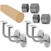 Madlo drevené (2750mm), materiál: buk, brúsený povrch s náterom BORI (bezfarebný), set: 4 ks úchyt, madlo s nerezovým ukončením