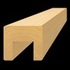 Drevený profil (45x40mm /L:3000mm) s drážkou 24x22mm, materiál: buk, brúsený povrch bez náteru, balenie: PVC fólia, necinkovaný materiál