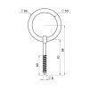 Nerezová skrutka s kruhom, závit do dreva, AISI316, 80mm