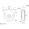 Vodiace koliesko ø 60mm s oporou Combi Arialdo, pre profil C902/16, nosnosť 100kg