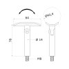 Držiak madla ø42.4mm s kĺbom, M8, brúsená AISI304