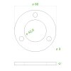 Kotviaca platňa (ø 80x6mm) na trubku ø 42.4mm (otvor ø 42.6mm), brúsená nerez K320 /AISI304
