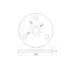 Kotviaca platňa (80x6mm) na drevený stĺp, otvor: ø 25/13mm, brúsená nerez K320 /AISI304