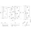 Nerezové pánty pridvihovacie 2ks (ľavé), 100x75x2.5mm, max. nosnosť: 80 kg (2 pánty), brúsená nerez K320 /AISI304