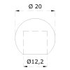 Guľa koncová ø 20mm na trubku ø 12mm, otvor ø 12.2mm, brúsená nerez K320 /AISI316