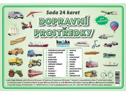 108251 sada 24 karet dopravni prostredky