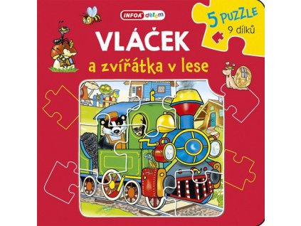 116192 vlacek a zviratka v lese knizkove puzzle
