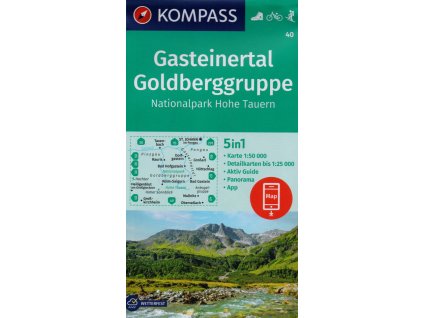 Gasteiner Tal, Goldberggruppe, Nationalpark Hohe Tauern 1:50 000 / turistická mapa KOMPASS 40