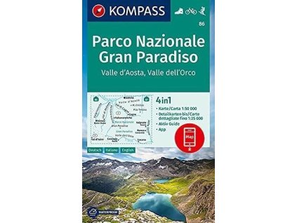 128558 parco nazionale gran paradiso valle d aosta valle dell orco 1 50 000 turisticka mapa kompass 86