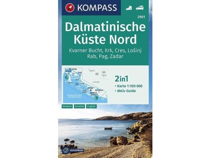 152978 dalmatinische kuste nord kvarner bucht krk cres losinj rab pag zadar 1 100 000 turisticka mapa kompass 2901