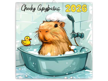 Kalendář 2026 poznámkový: Rozverné kapybary 30 x 30 cm