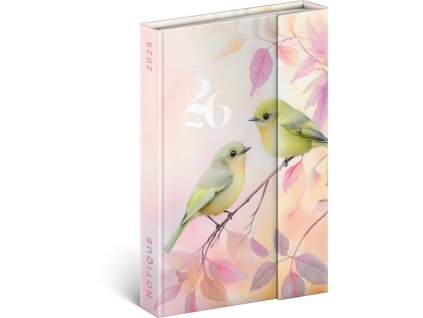 Diář 2026: Ptáčci - týdenní, magnetický, 11 x 16 cm
