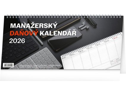 Kalendář 2026 stolní: Manažerský daňový, 33 x 14,5 cm