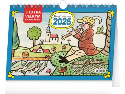 Kalendář 2026 stolní: Josef Lada s extra velkým kalendáriem, 30 x 21 cm