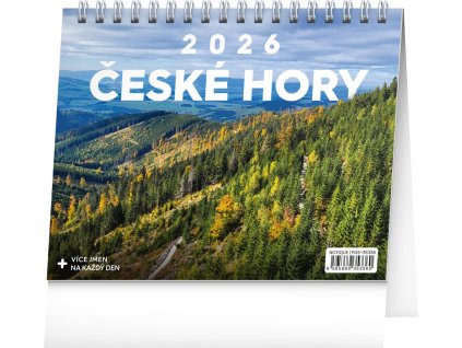 Kalendář 2026 stolní: České hory, 16,5 x 13 cm