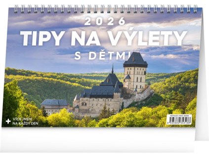 Kalendář 2026 stolní: Tipy na výlety s dětmi, 23,1 x 14,5 cm