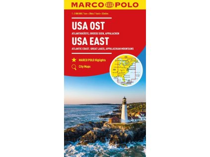 USA východ 1:2 000 000 -  Pobřeží Atlantiku, Velká jezera, Pobřeží Atlantiku, Velká jezera / mapa