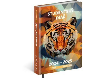 Studentský diář Tygr (září 2024 - prosinec 2025), 9,8 × 14,5 cm