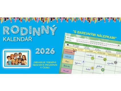 Kalendář 2026 Rodinný, stolní, 29,7 x 13,8 cm