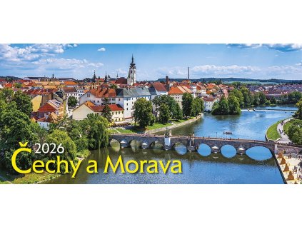 Kalendář 2026 Čechy a Morava, stolní, 29,7 x 13,8 cm