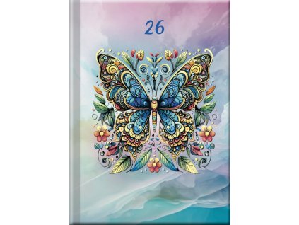 Praktik denní diář 2026 - Motýl