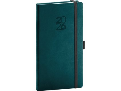 Diář 2026: Aprint Top - petrolejový, kapesní, 9 x 15,5 cm