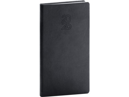 Diář 2026: Aprint - černý, kapesní, 9 x 15,5 cm