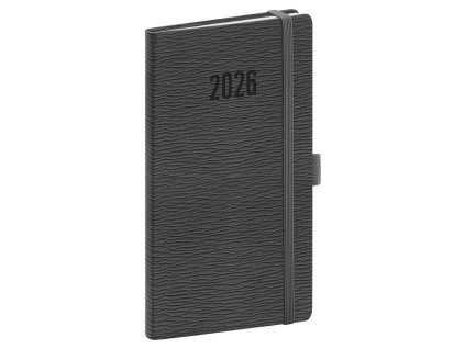 Diář 2026: Rivoli - šedý, kapesní, 9 x 15,5 cm