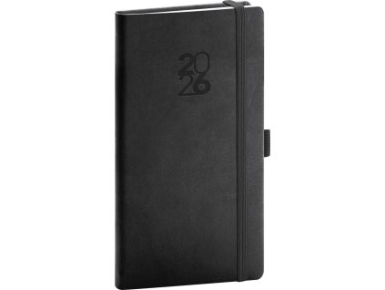 Diář 2026: Aprint Top - černý, kapesní, 9 x 15,5 cm