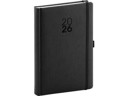 Diář 2026: Diamante - černý, denní, 15 x 21 cm