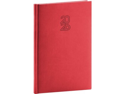 Diář 2026: Aprint - červený, týdenní, 15 x 21 cm