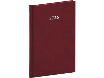 Diář 2026: Balakon - bordó, týdenní, 15 x 21 cm