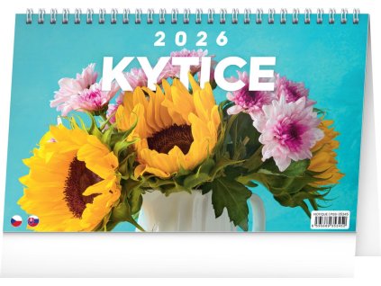 Kalendář 2026 stolní: Kytice, 23,1 x 14,5 cm