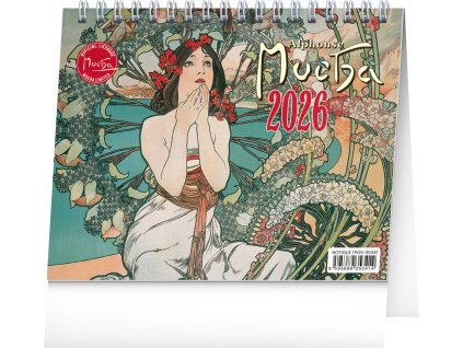 Kalendář 2026 stolní: Alfons Mucha, 16,5 x 13 cm