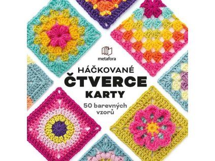 Háčkované čtverce Karty - 50 barevných vzorů