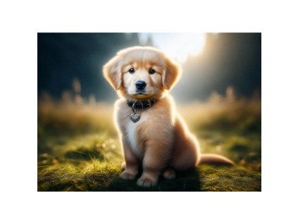 187695 pohlednice 3d puppy silver head