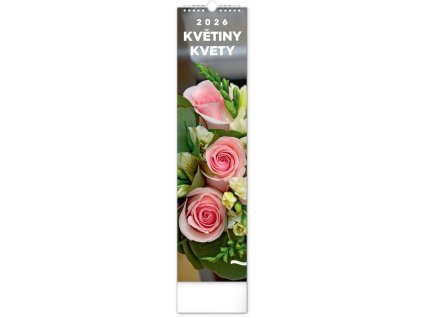 83876 kalendar 2026 nastenny kvetiny kvety 12 x 48 cm